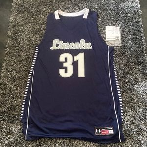 Men’s Lincoln University Blue Tigers Under Armour basketball jersey XL
